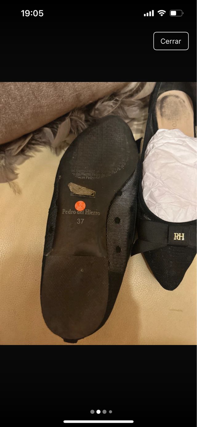 Zapatos Pedro del Hierro negros con lazo talla 37