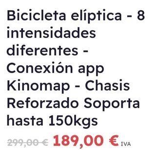 Bicicleta elíptica - ejercicio