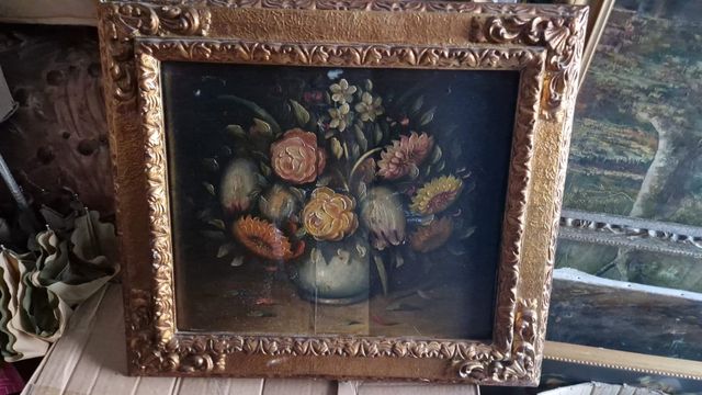 Antico dipinto floreale - cornice dorata