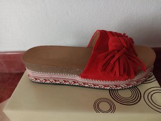 Sandalias rojas plataforma