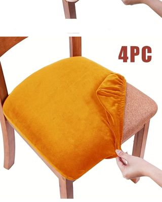 Fundas sillas terciopelo - 4uds - Naranja