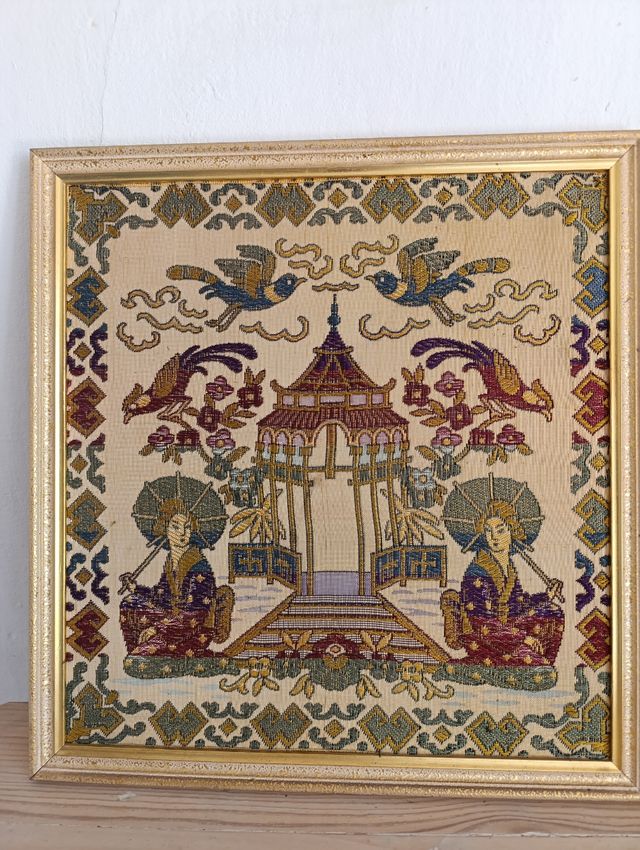 Cuadros bordados con hilo de seda