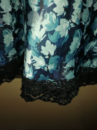 Camisón corto floral azul