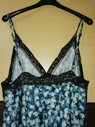 Camisón corto floral azul