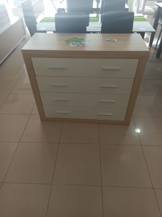 Cómoda Kiara 4 cajones - Beige/Blanco