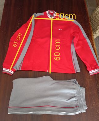 Chándal rojo y gris - Talla L