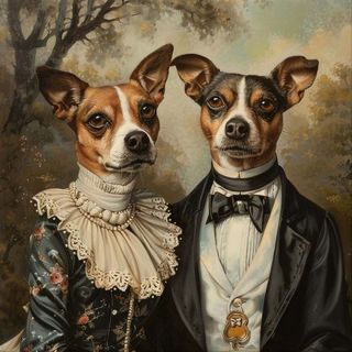 Cuadro Perritos granjeros