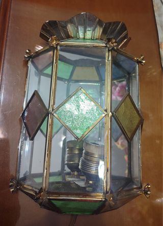 Aplique vintage dorado con cristal