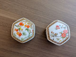 2 Scatoline Porcellana Giapponese Dipinte a Mano