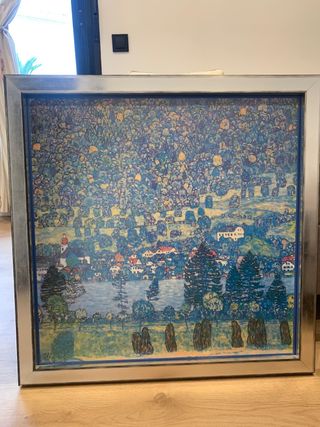 cuadro Lámina Klimt: Paisaje tonos azules y verdes