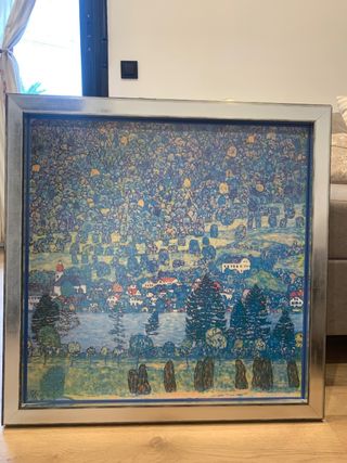 cuadro Lámina Klimt: Paisaje tonos azules y verdes