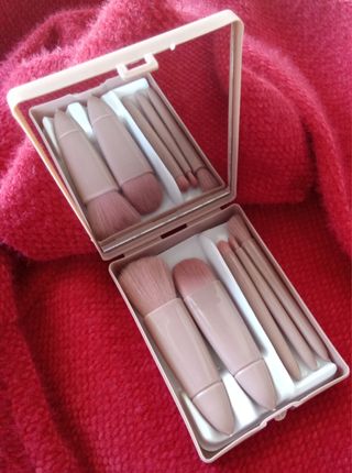 Mini brochas maquillaje - café 