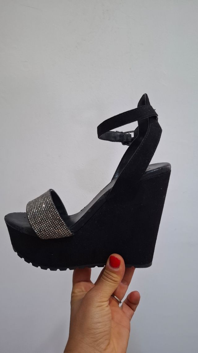 Zeppa Exe nere e argento n 37-38