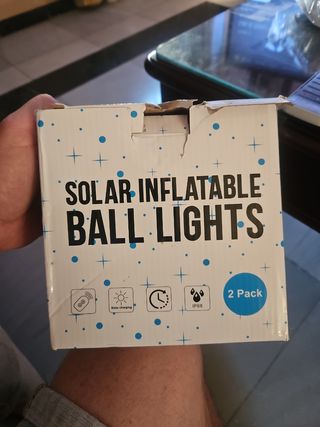 LIQUIDACION.Luces Bola Inflable Solar x2 para jard