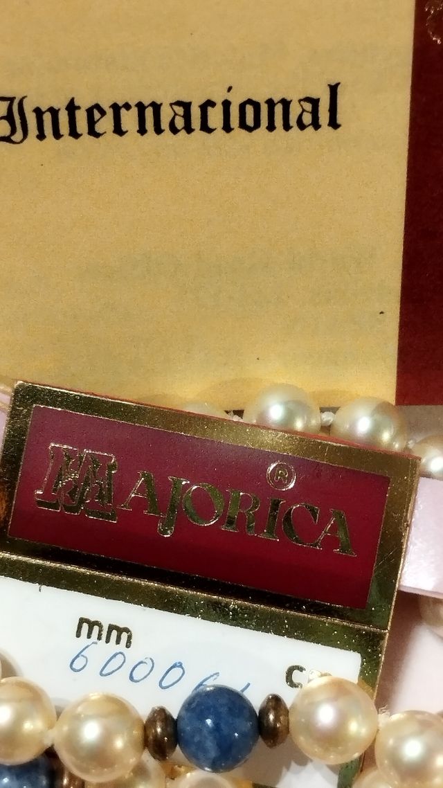Collar Majorica - Perlas Blancas y Azules 42 cm.