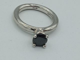 Anello amore&baci argento con zircone nero
