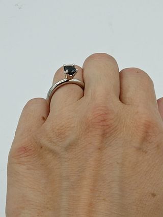Anello amore&baci argento con zircone nero