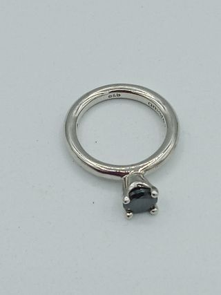 Anello amore&baci argento con zircone nero