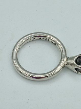 Anello amore&baci argento con zircone nero