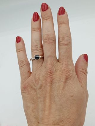 Anello amore&baci argento con zircone nero