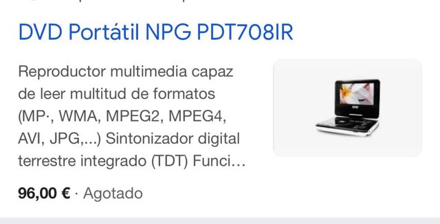 Reproductor DVD Portátil NPG + Películas