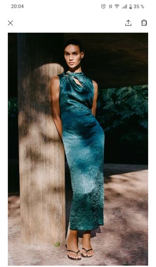 Vestido Zara XS Teal - Nuevo