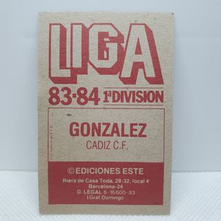 ⚽️ 2 CROMOS DE FUTBOL GONZALEZ Y AMARILLO LIGA 83 