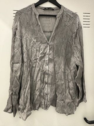 Blusón Zara mujer XL gris