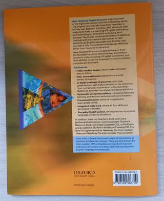 Libro inglés: New Headway Pre-Intermediate