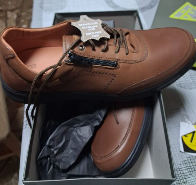 Nuevos! Zapatos Hombre Marrón Piel