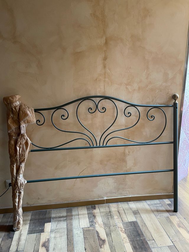 Cabecero cama hierro - dorado, verde