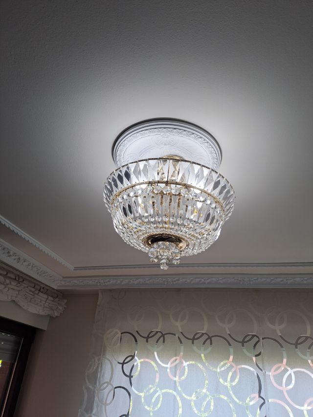 Elegante lámpara techo cristal