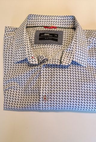 Camisa Inside blanca estampada XL Slim Fit.