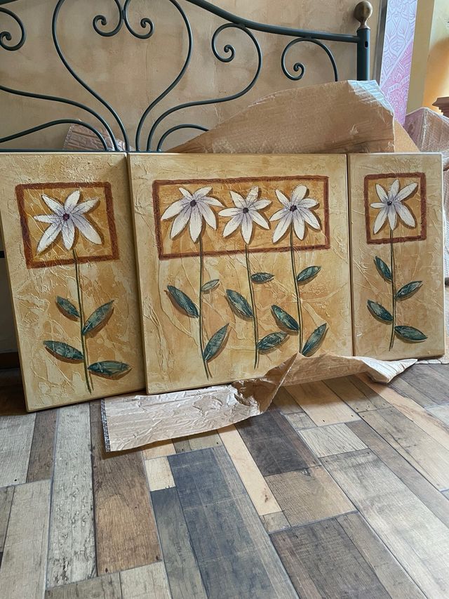 3 Cuadros Flores - Decoración