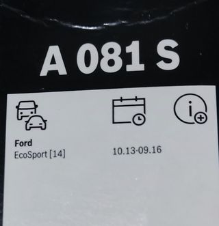 Escobillas Bosch Aerotwin A081S Ford EcoSport
