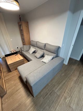 Sofá chaise longue 3 plazas gris
