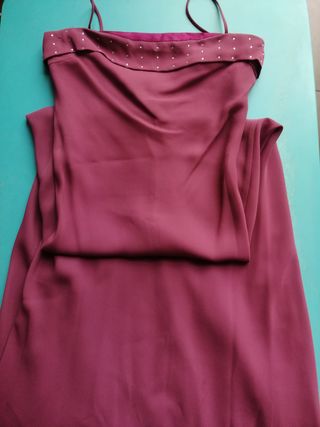 Vestido Fiesta Largo Malva oscuro