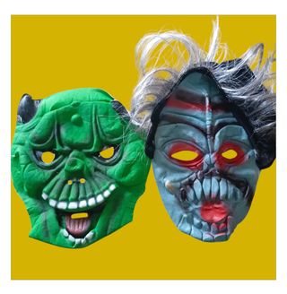Disfraz esqueleto + 2 máscaras monstruo
