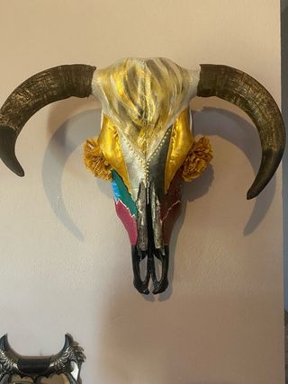 Calavera de vaca pintada 