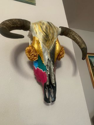 Calavera de vaca pintada 