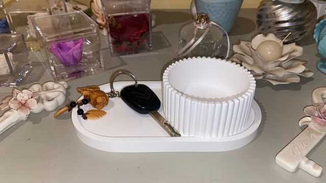 Set portaoggetti bianco in gesso, realizzato da me