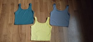 3 Tops - Tirantes - Gris, Verde, Amarillo