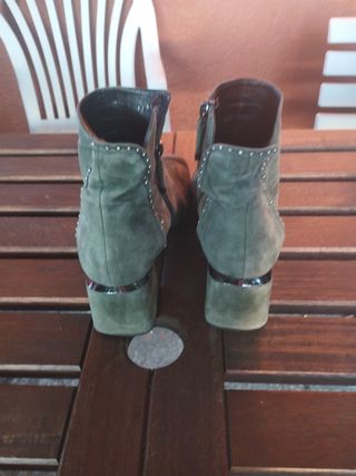 Botines ante verde -talla 39