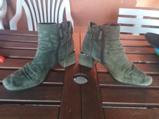 Botines ante verde -talla 39