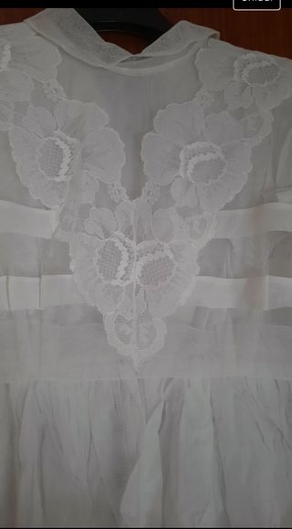 Abito Comunione bambina in tulle con cuffietta