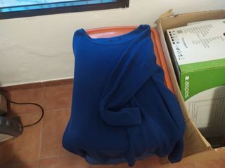 Jersey azul manga larga