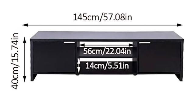 Mueble TV negro - 180cm