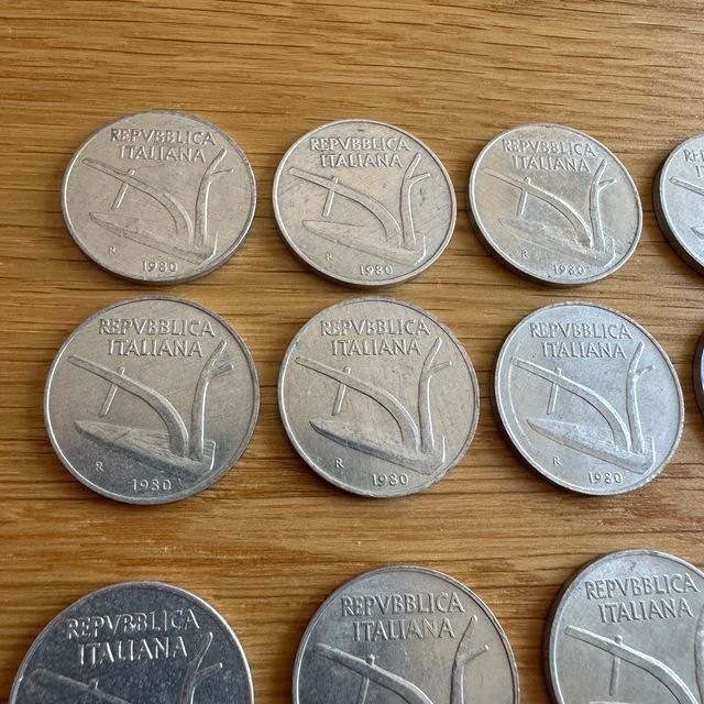 Lotto 17 Monete Italia 10 Lire Spiga anni '80