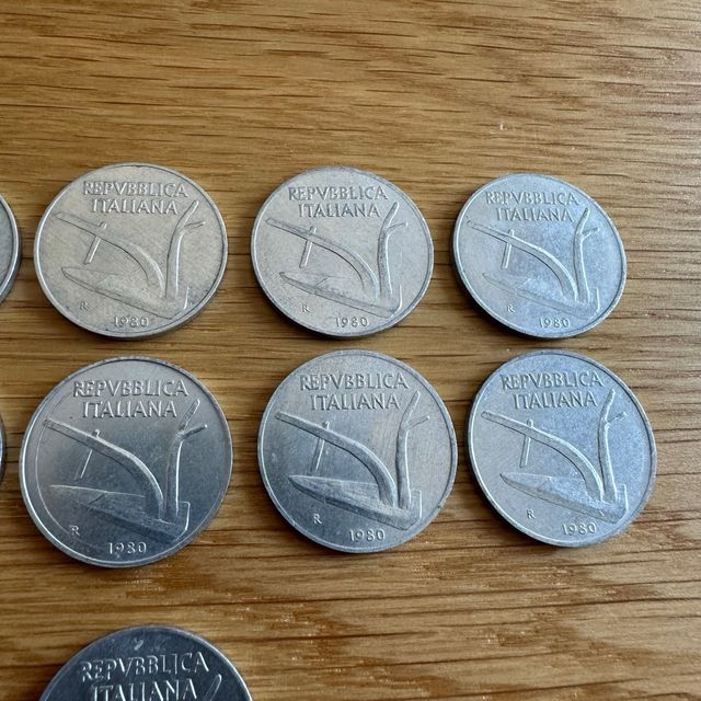 Lotto 17 Monete Italia 10 Lire Spiga anni '80