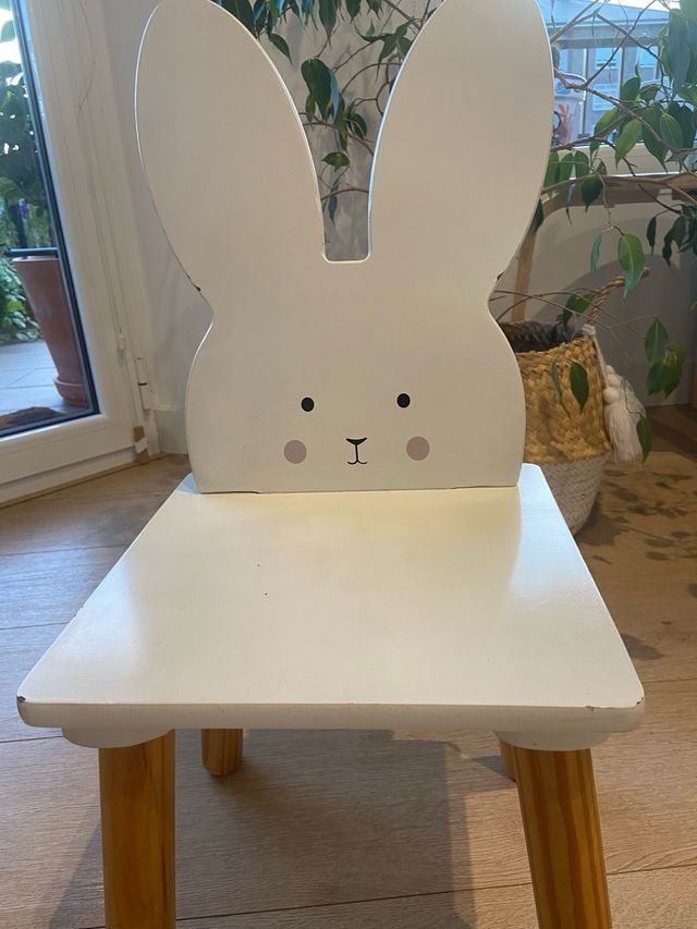 Silla conejo infantil madera